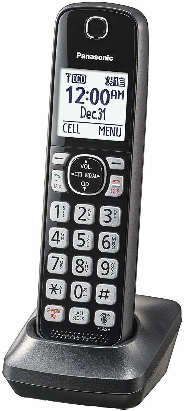 Panasonic Additional Cordless Phone Handset Accessory Compatible with KX-TGF540/570/TG785 Cordless Phone Systems Series - KX-TGFA51B, Black