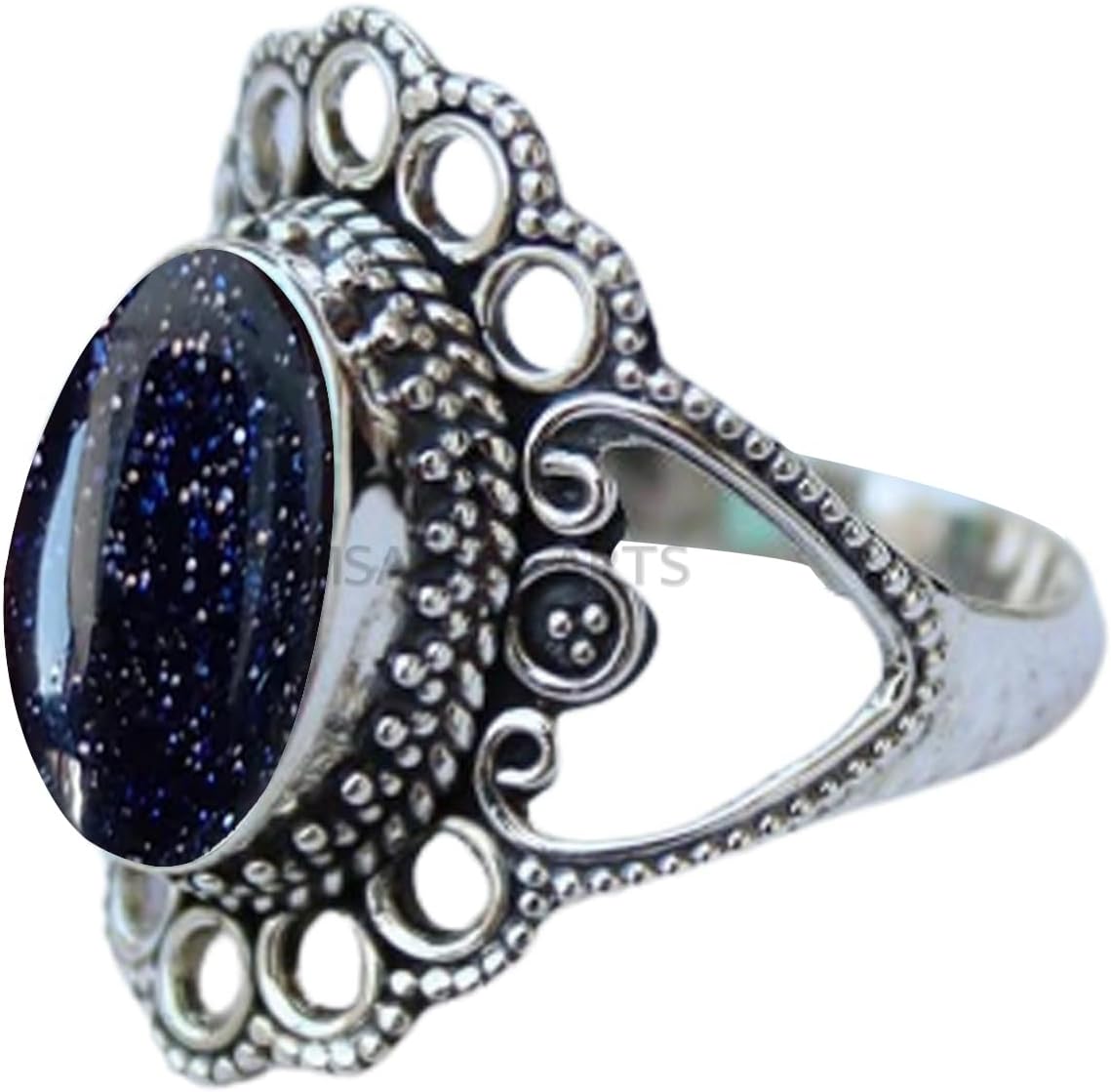 Solid 925 Sterling Silver Ring For Womens, Genuine Black Onyx Ring Gemstone Unique Handcrafted Ring