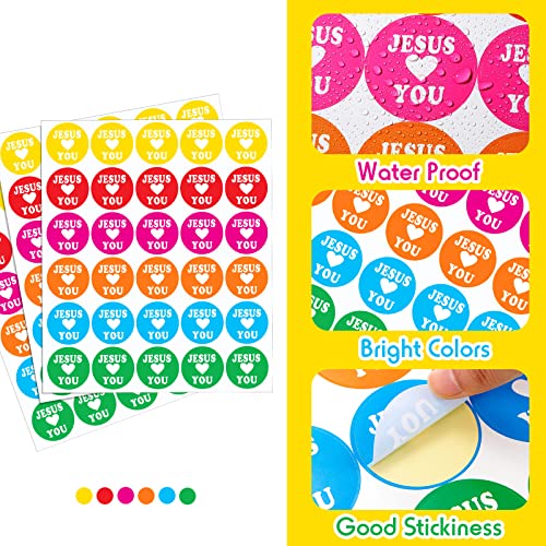 Jesus Loves You Decals Stickers Christian Religious Jesus Stickers For Kids, 6 Colors (300 Pieces) #TOP2