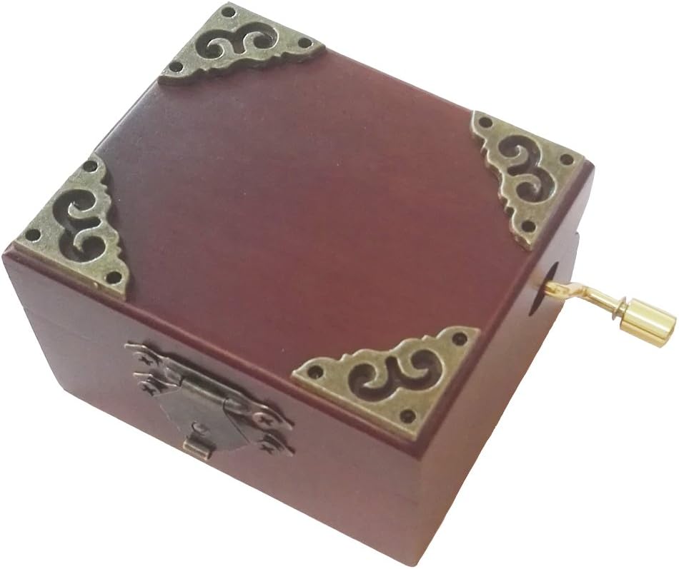 FnLy 18 Note Antique Lace Hand Crank Wooden Musical Box With Gold-plating Movement in,Music Gift Box,You Are My Sunshine Music Box