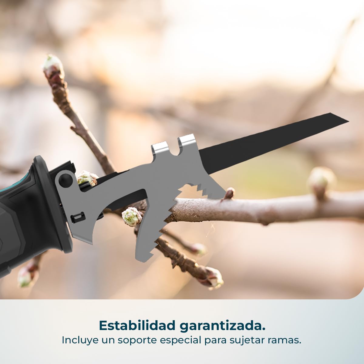 Cecotec Sierra de Sable LongFlex 1200 Home&Garden. 550W, Incluye 2 Baterías de 12V, Cortes de hasta 65mm con Recorrido de 20mm, Accesorio para Cortar Ramas, Incluye 6 Cuchillas y Maletín