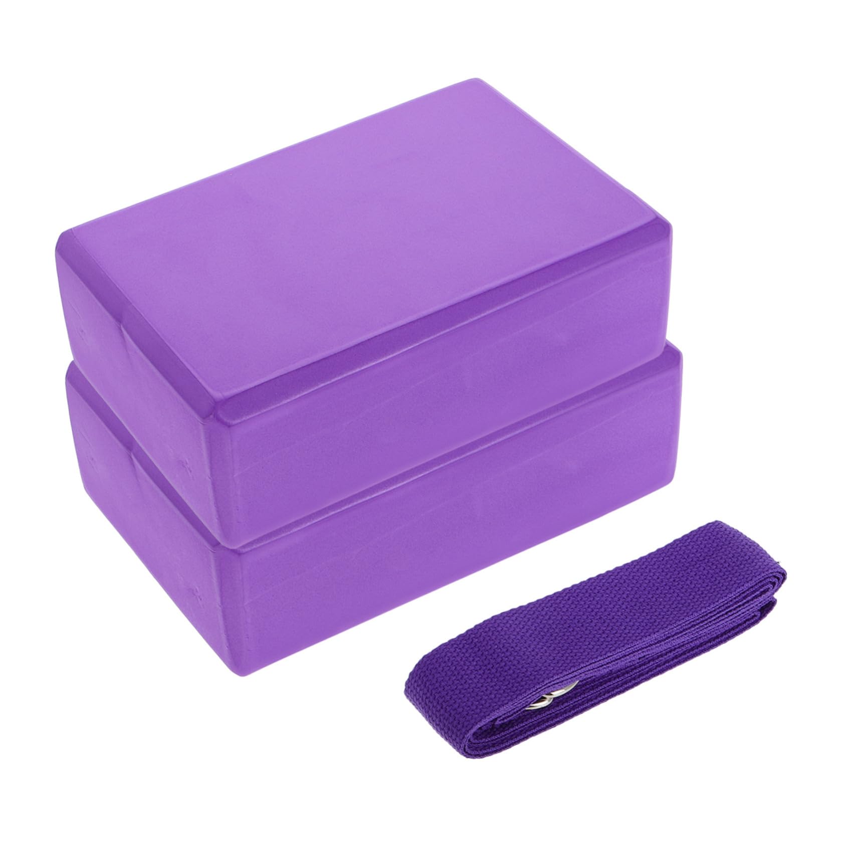 Didiseaon 3pezzi Blocchi Yoga in Schiuma Di Supporto Con Cinghia Elastica Per Esercizi Di Stretching e Stabilità Per Principianti e Allenamenti Casa