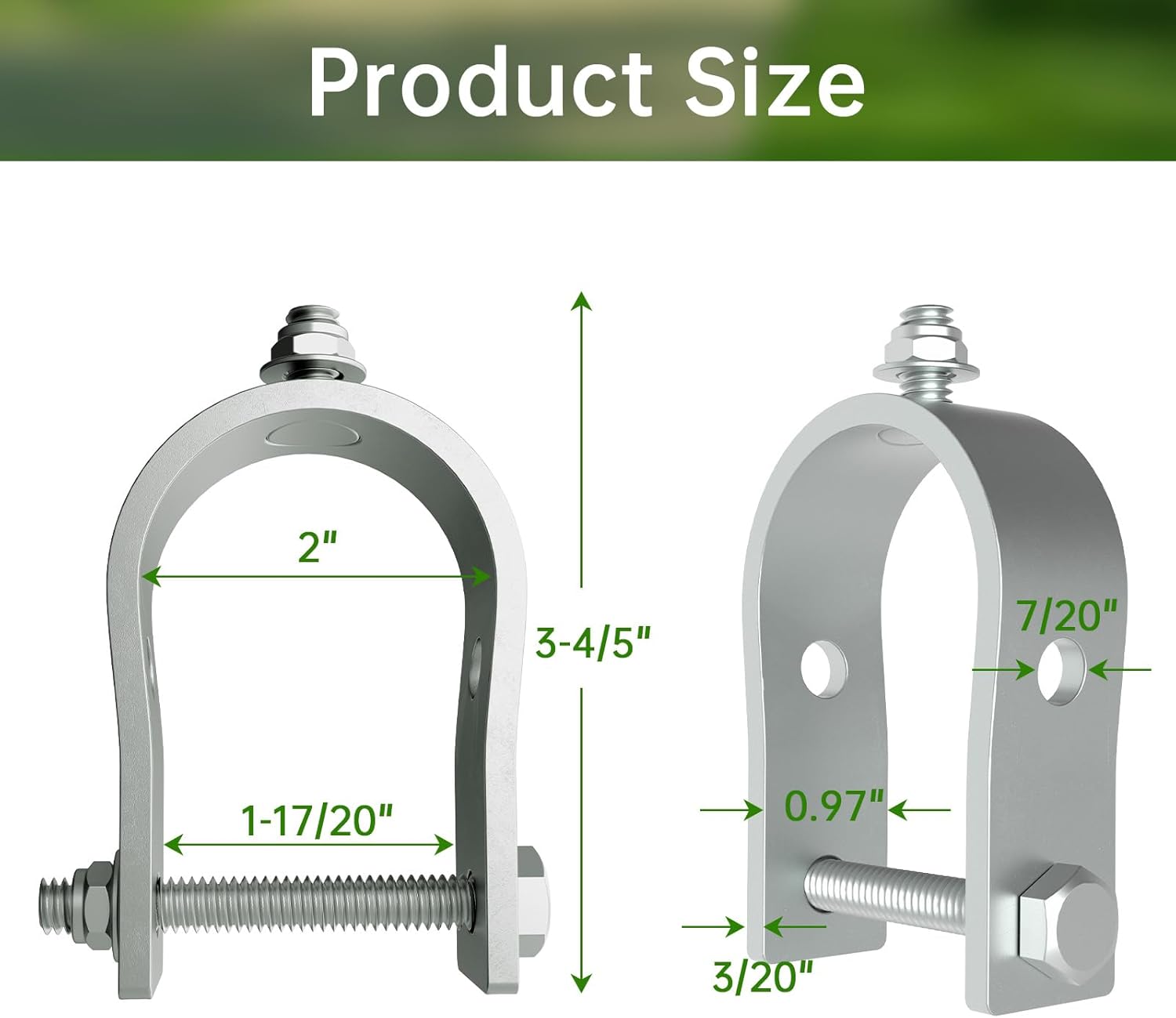 Universal Tube Bracket Kit for Automatic Gate Opener Systems Fits 1.6" to 2" Tubes