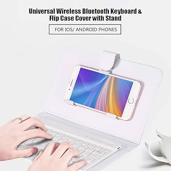 フローティングキーボードケース ホワイト ワイヤレス Bluetooth 新品 Amazon | ワイヤレスキーボード iOS/Android携帯用 スタンド付き