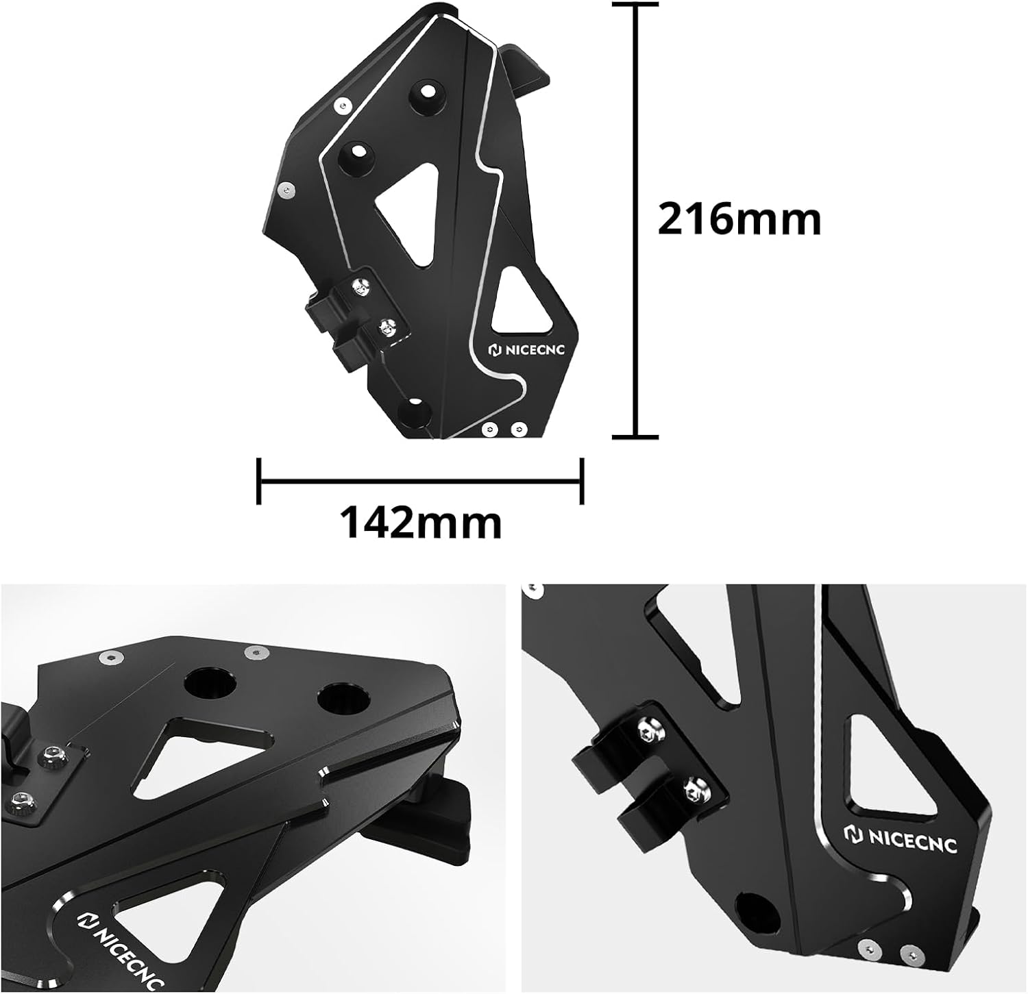 NICECNC Chain Wheel Cover Sprocket Cover Chain Guard Compatible with Yamaha Tenere 700 /XTZ700 2019-2024, Tenere 700 Rally Edition 2020-2024, Tenere 700 World Raid 2022, CNC Chain Case Saver, Black