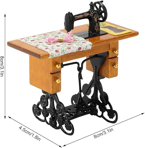 Miniatura 5 de Máquina de coser de superficie lisa 1:12, máquina de coser para casa de muñecas, muebles de casa de muñecas, para muñecas 1:12