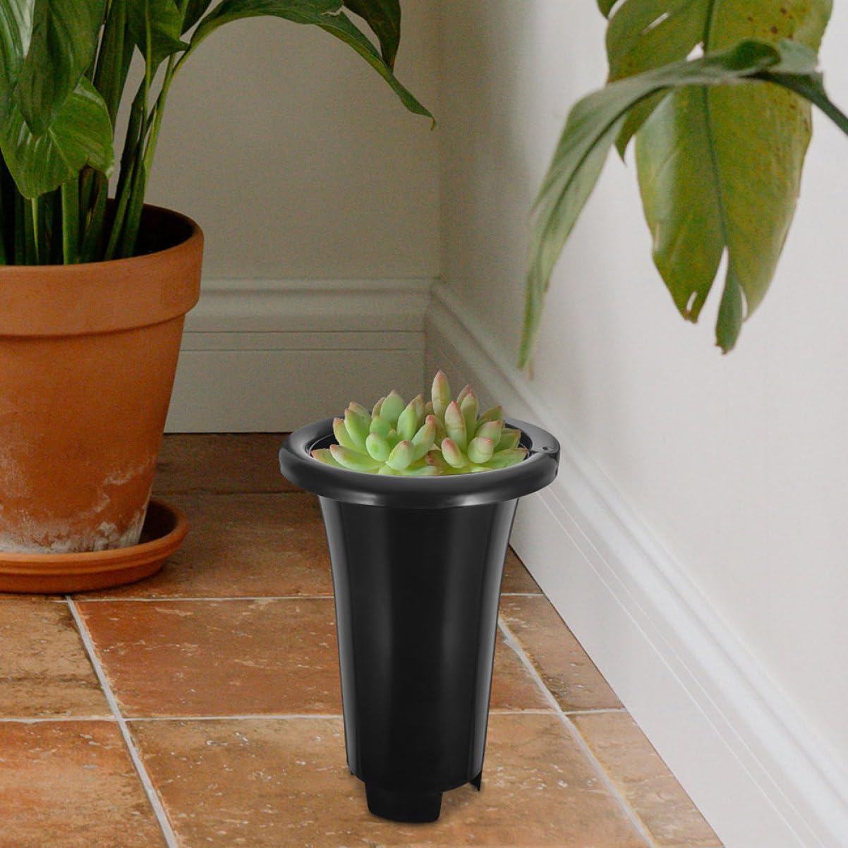 Abaodam Lot de 10 Pots de Fleurs en Plastique Épaissi pour Orchidées Pot de Jardinage Drainage Grand Format pour Intérieur et Extérieur Réutilisable et Solide