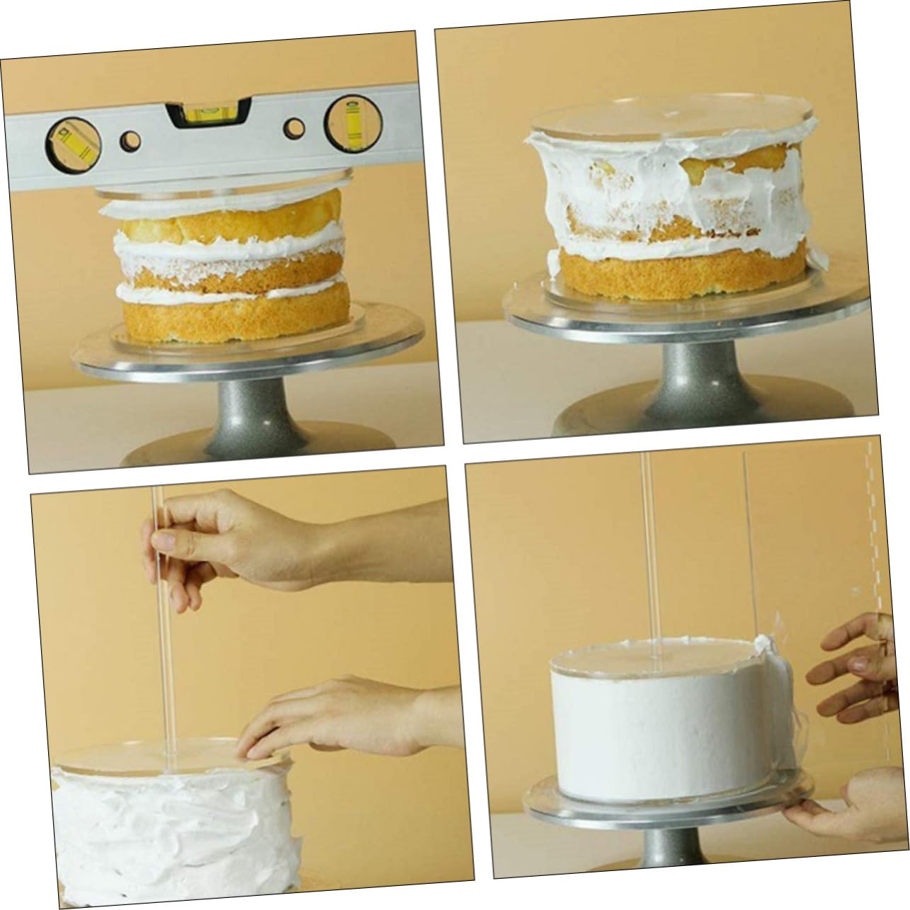 Mikinona 1 Juego De 11 Piezas Juego de moldes para Pasteles Decorar tarteras para Tartas Disco de Pasteles raspador para Hacer Pasteles Cortador de Pasteles Profesional Acrílico