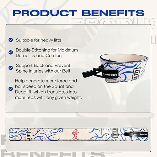 Miniatura 7 de Cinturón de palanca de anime, cinturón de levantamiento de pesas, resistente para levantamiento de pesas, cinturón de gimnasio para levantamiento de