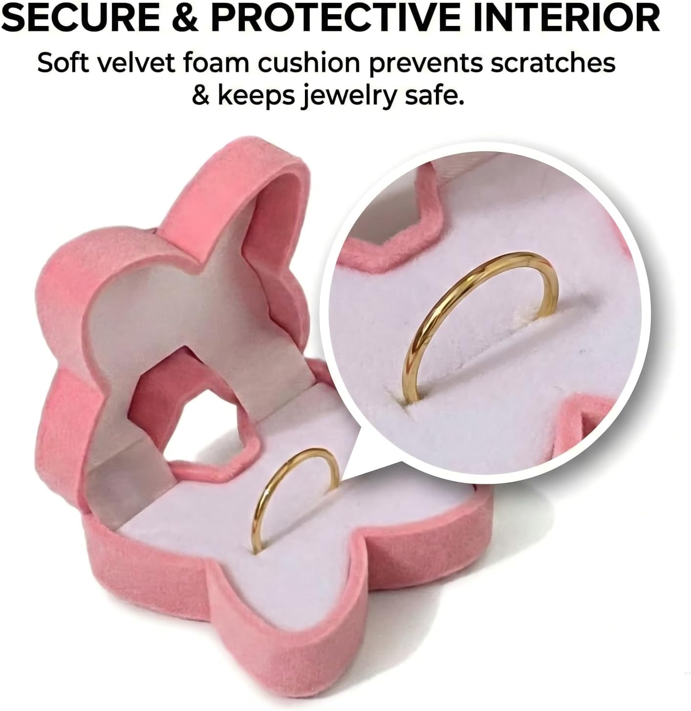 2.2 Inch Cute Butterfly Ring Box - Velvet Engagement Wedding Case, Portable Travel Jewelry Organizer image 5