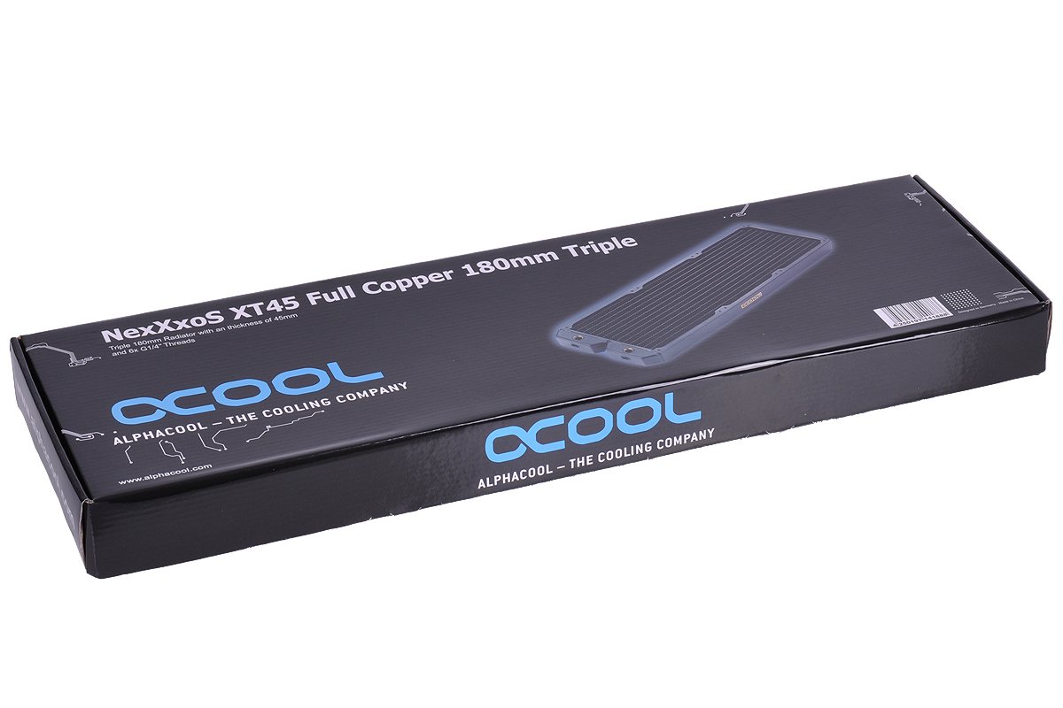 Alphacool NexXxoS XT45 grzejnik, wentylatory i grzejniki – uniwersalny (uniwersalny grzejnik, 18 cm, czarny, stal, mosiądz, miedź, 72 mm)