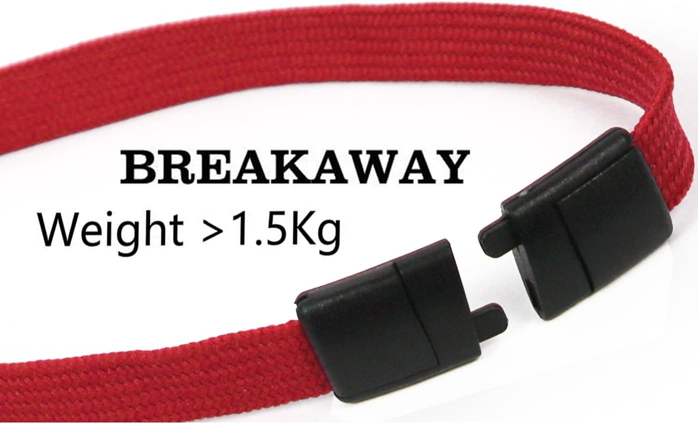 Lanyards Safety Red Lanyards Neck Flat Premium Breakaway Badge Lanyard with J-Hook for ID Nametag Badge Holder (Red, 50 PCS) - Image 3