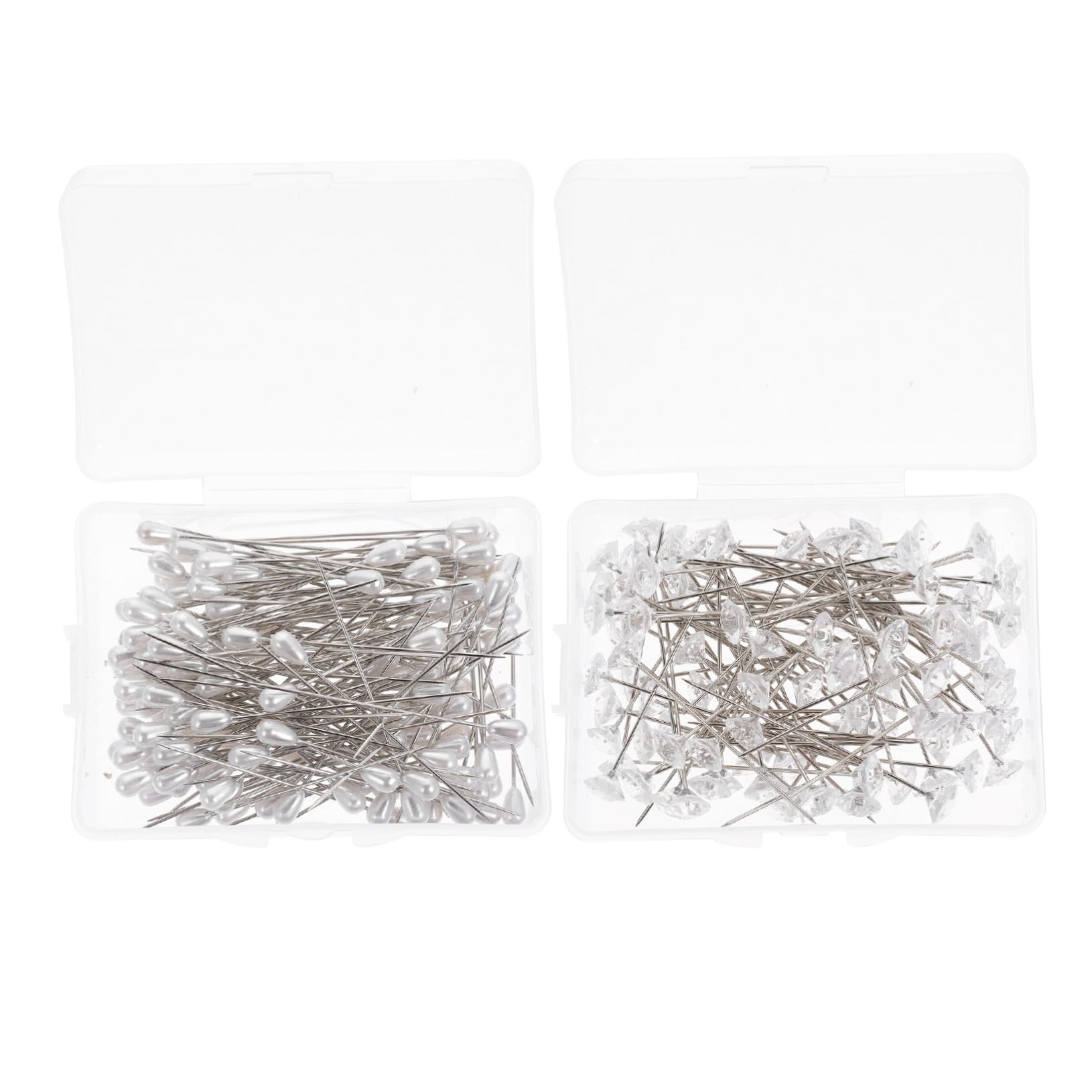 Épingles à couture têtes uniques diamants blancs Housoutil pour l'assemblage de tissus fins