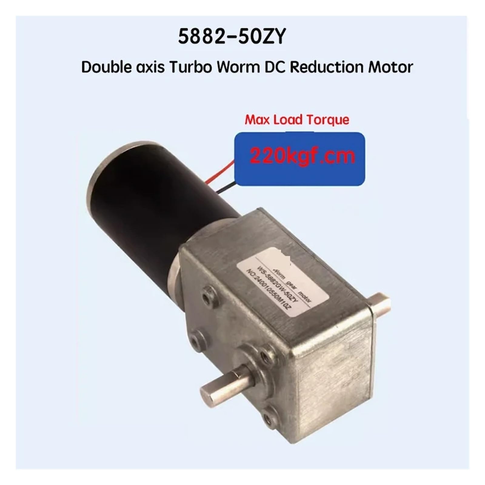 5882-50ZY - Motor de engranaje helicoidal de doble eje cepillado 12 V 24 V, velocidad ajustable hacia adelante y hacia atrás 1.5 RPM ~ 295 RPM para máquina de freír (20 rpm, 12 V y soporte)