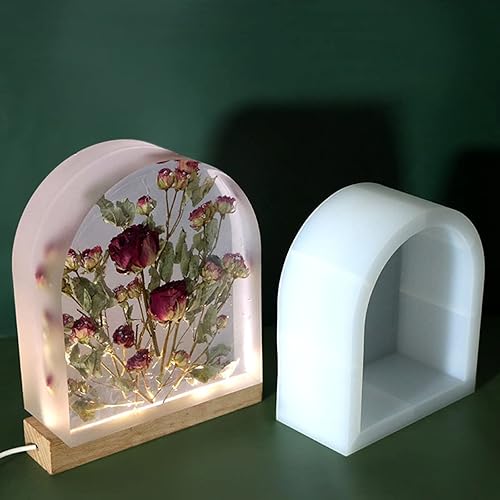 Miniatura 7 de Molde de resina de arco, sujetalibros Moldes de resina para preservación de flores, arte de resina, fundición de arte de bricolaje, luz nocturna de