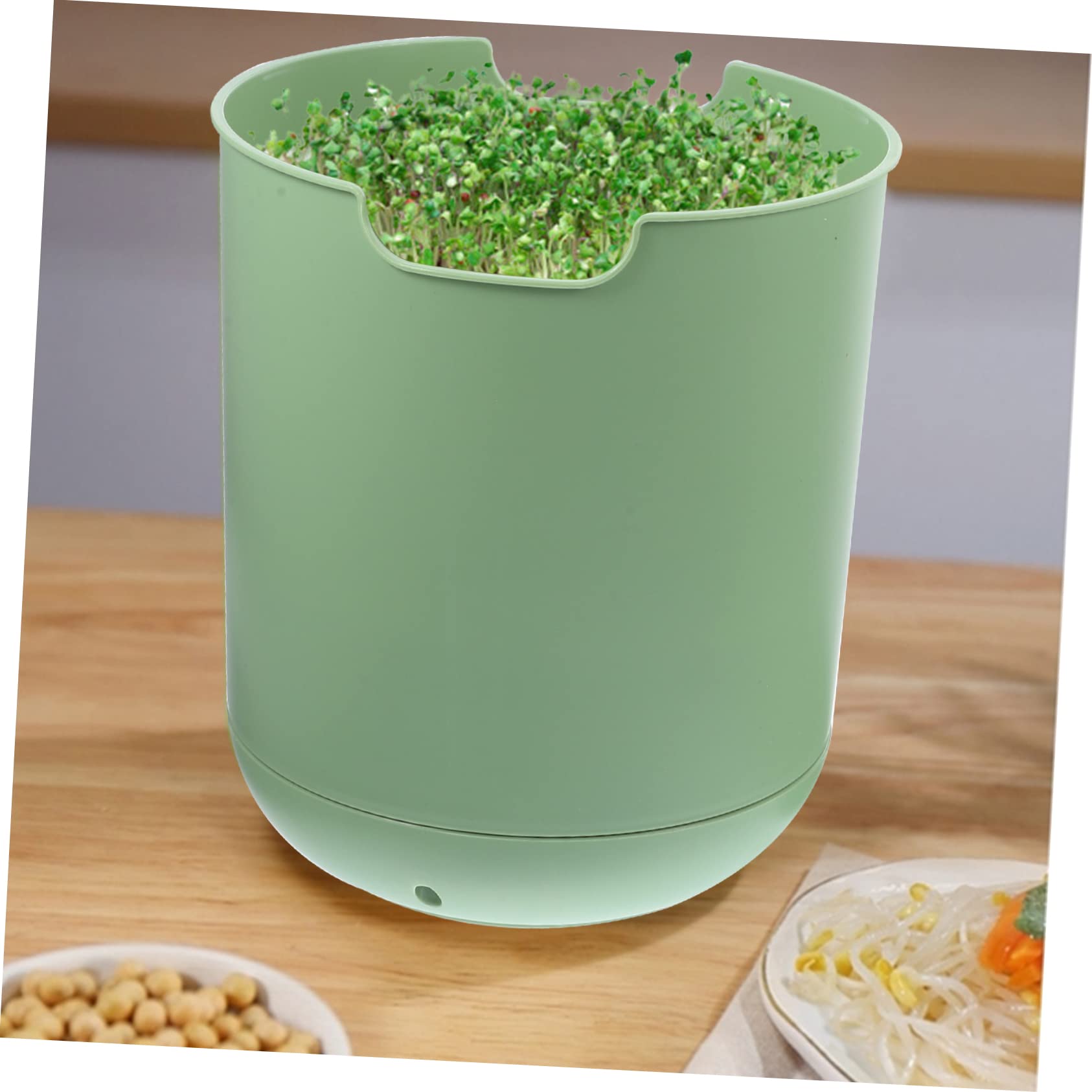 Germinador de Brotes de Soja, 1 Juego, PP, Verde Claro | Plantación de Bean Sprout y Vegetable, Ligero, Base Antideslizante, sin Rebabas, Funciones Prácticas