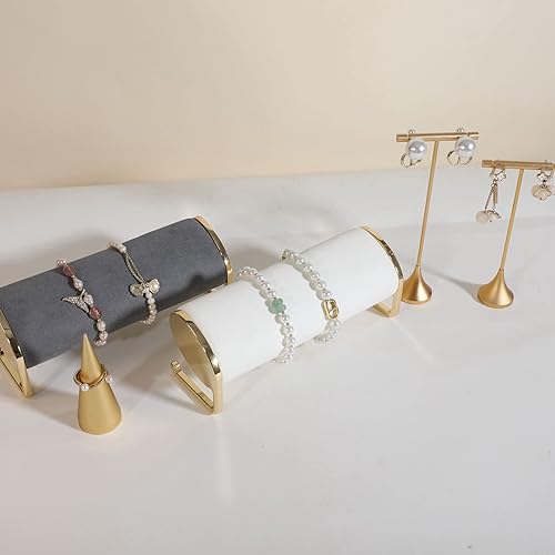 Vista 6 de GemeShou Exhibiciones de pulsera de terciopelo blanco para la venta, organizador de brazalete y almacenamiento para espectÃ¡culo, soporte de reloj