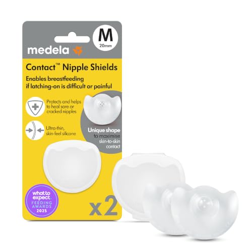 Medela Contact Brusthütchen aus Silikon – Weiches, ultradünnes Design – BPA-frei – 1 Packung mit 2 Hütchen (20 mm) und Aufbewahrungsbox