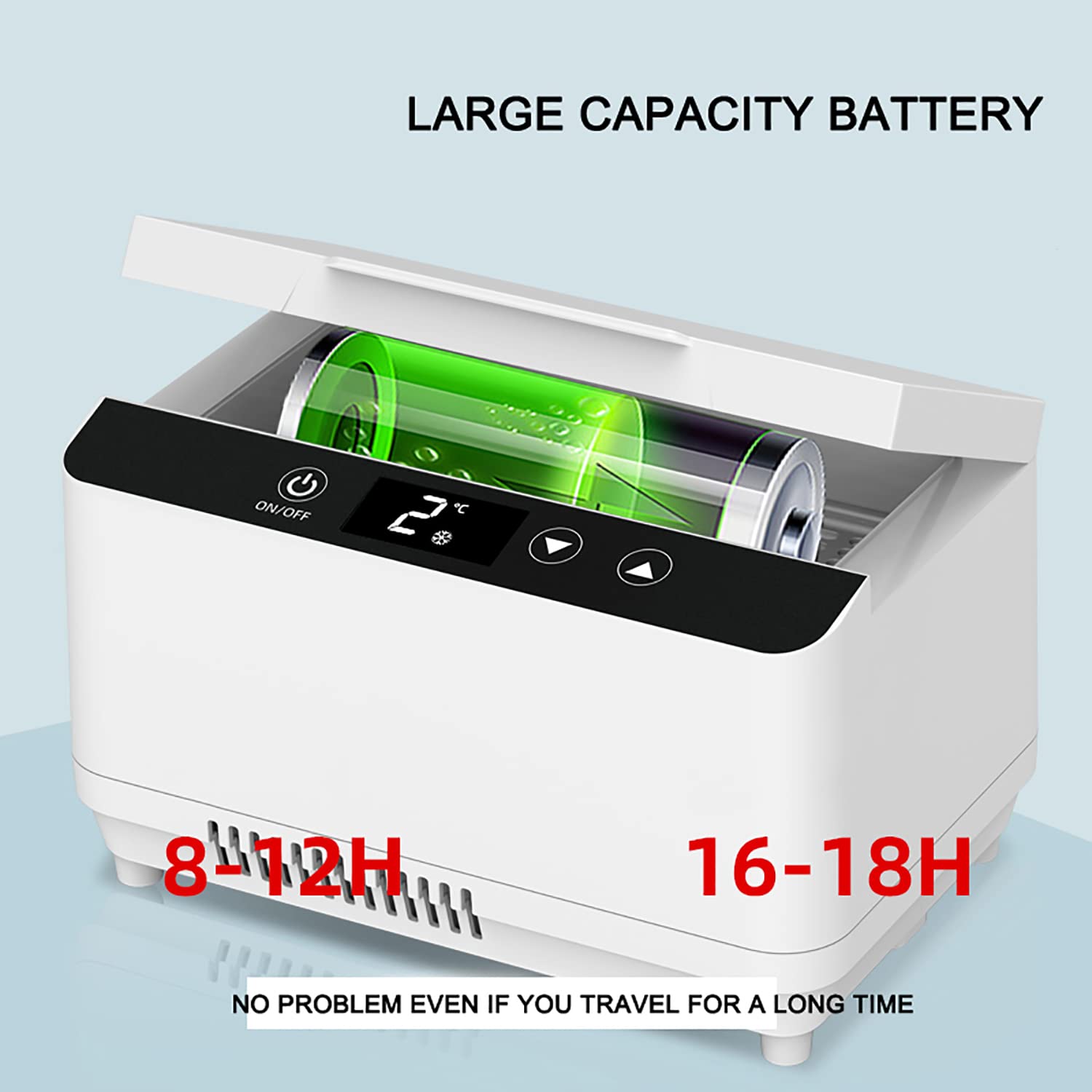Custodia da viaggio per dispositivo di raffreddamento per insulina, custodia refrigerata per dispositivo di raffreddamento per insulina, grande capacità a doppio strato, display a LED 2 ~ 8 °