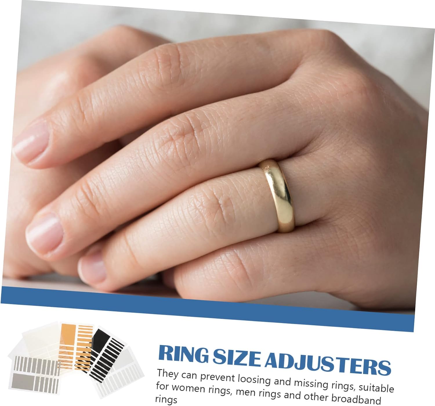 NUOBESTY 5sets Ring Size Adjuster Jewelry Resizing Tool Ring Sizers Measuring Tool 18sheets*5