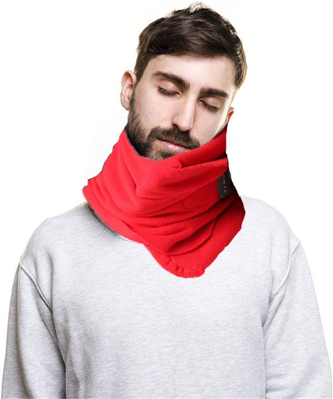 ARURA (LABEL) Soft Comfortable Travel Neck Pillow Scarf for Unisex Airplane Sleep Pillow with Adjustable Strap - Machine Washable