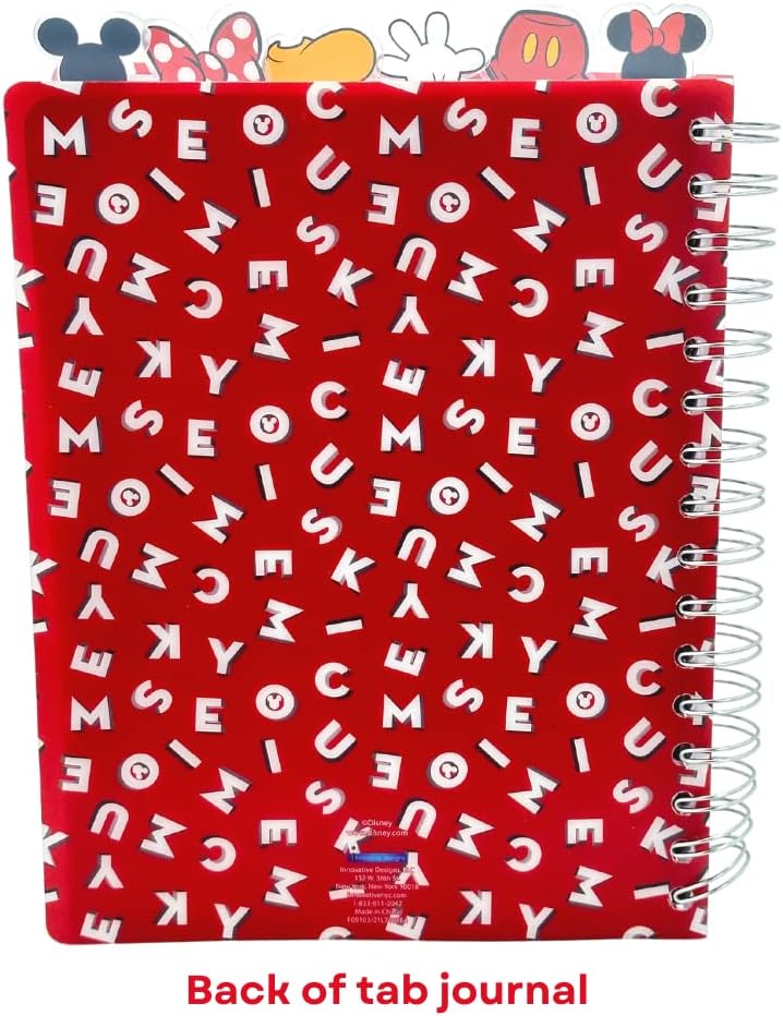 Disney Minnie and Mickey Mouse Journal Notebook, Spiral Bound, 144 Lined Pages, 8 x 7 inches, Red - Image 6