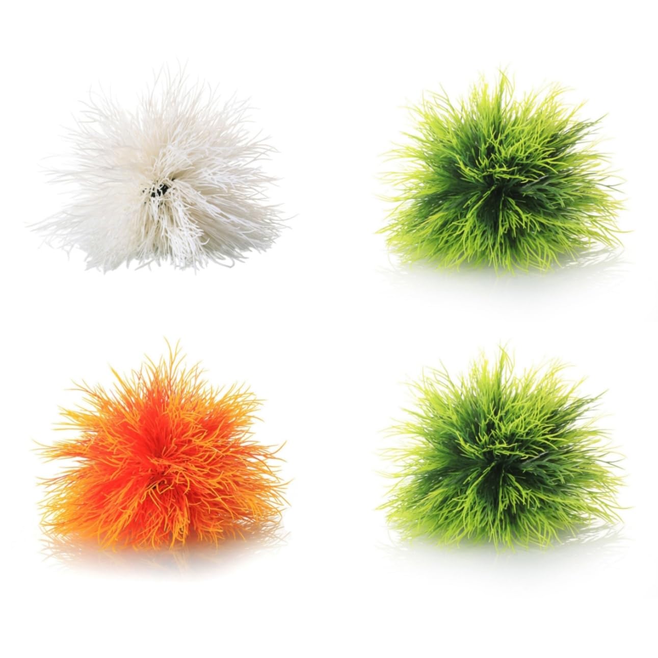 Plantes artificielles pour aquarium avec base lestée - Lot de 4 mini herbes pour poisson rouge