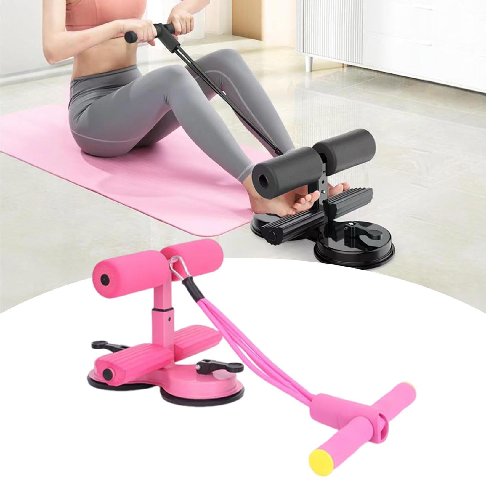 Sit Up Assist Fitness Equipment, Multifunctional Abdominal Fitness Device, Sit Ups Foot Holder with Elastic Suction Cups and Pull Rope, for Home
