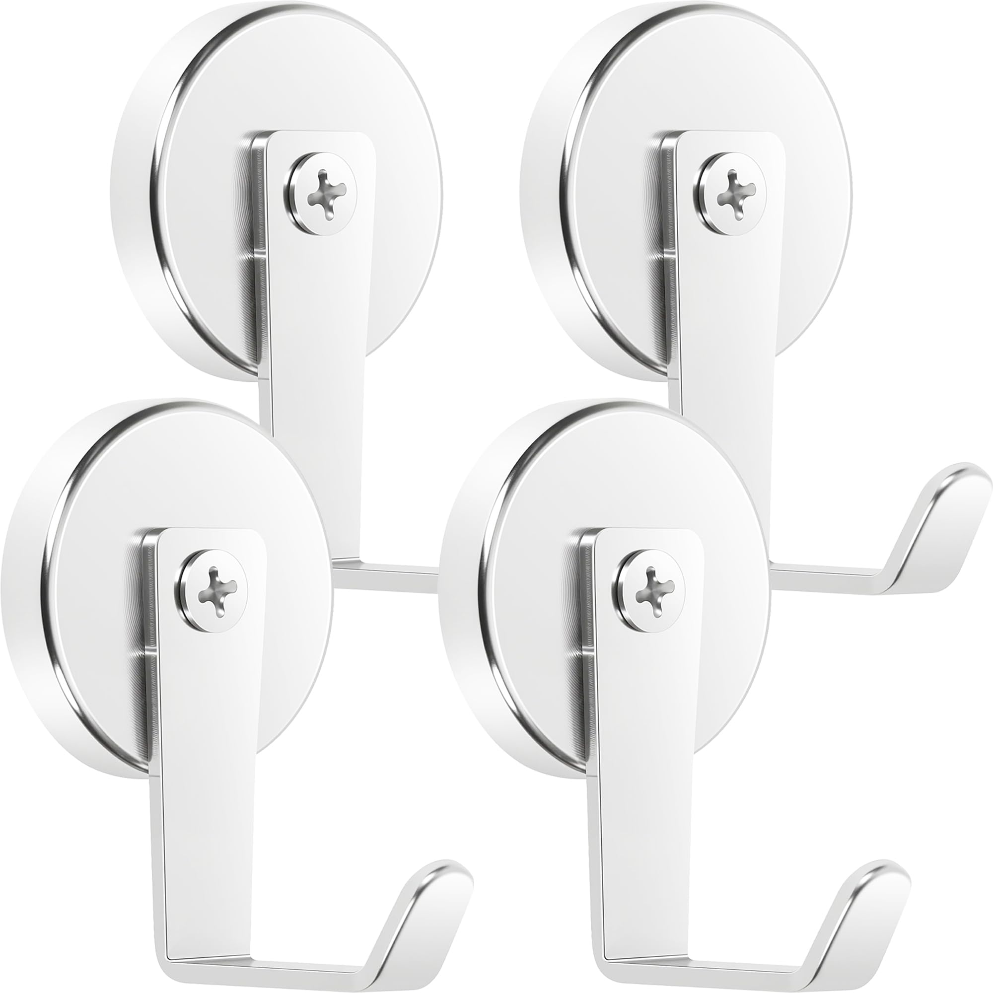 Neosmuk Magnetic Wreath Hooks, 170 lb, Steel-Tube Base, Silver, 4 Pack