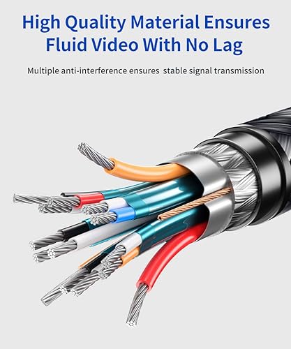 Vista 28 de JSAUX Cable DisplayPort a HDMI 4K de 10 pies, DP a HDMI Video UHD 2K@60Hz/4K@30, cable unidireccional trenzado de nailon DP a HDTV para Dell, Negro