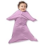 SleepingBaby Zipadee-Zip Transition Swaddle - Cozy Baby Swaddle Blanket with Zipper Convenience - Roomy Wearable Blanket for Easy Diaper Changes - Classic Lavender, X-Small (3-6 Month)