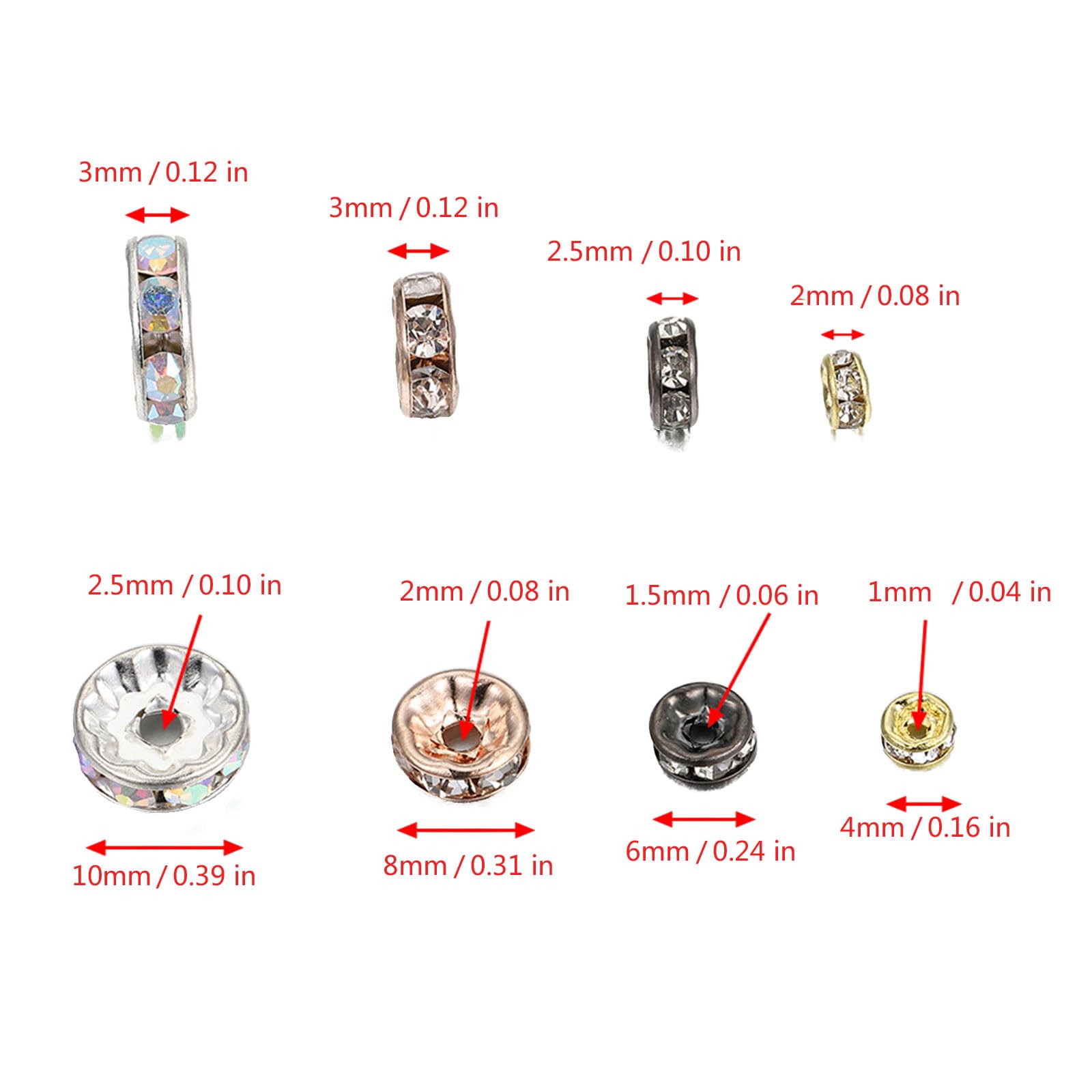 Huquary Lot De 100 Perles En Strass De 20 Mm Pour Stylos, Loisirs