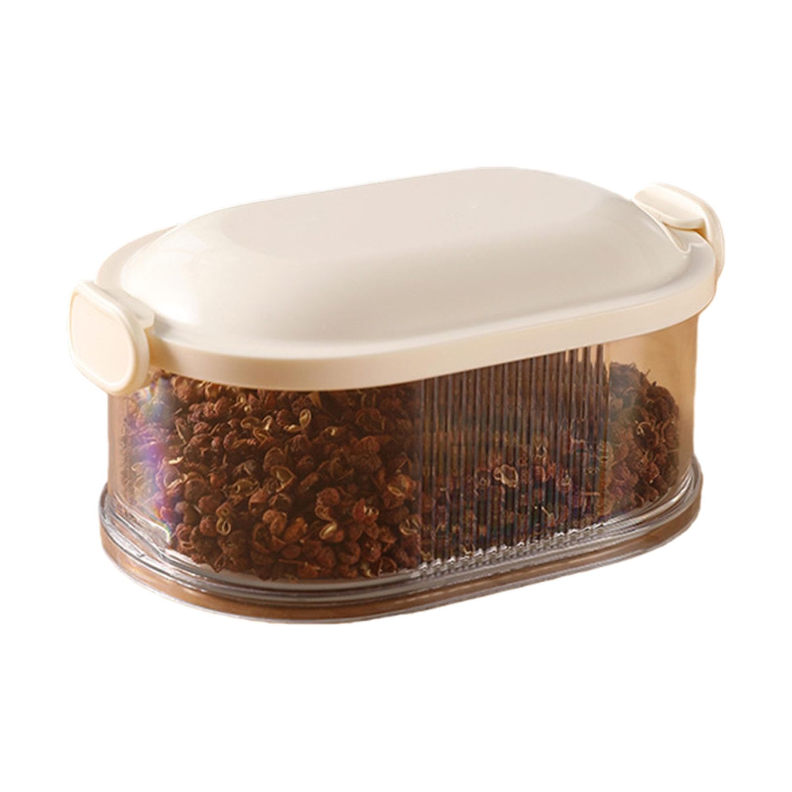 Stackable Kitchen Condiment Organizer Multi-Section Clear Lid Storage Essential Clear Lid Holder Space Saving Container Countertop