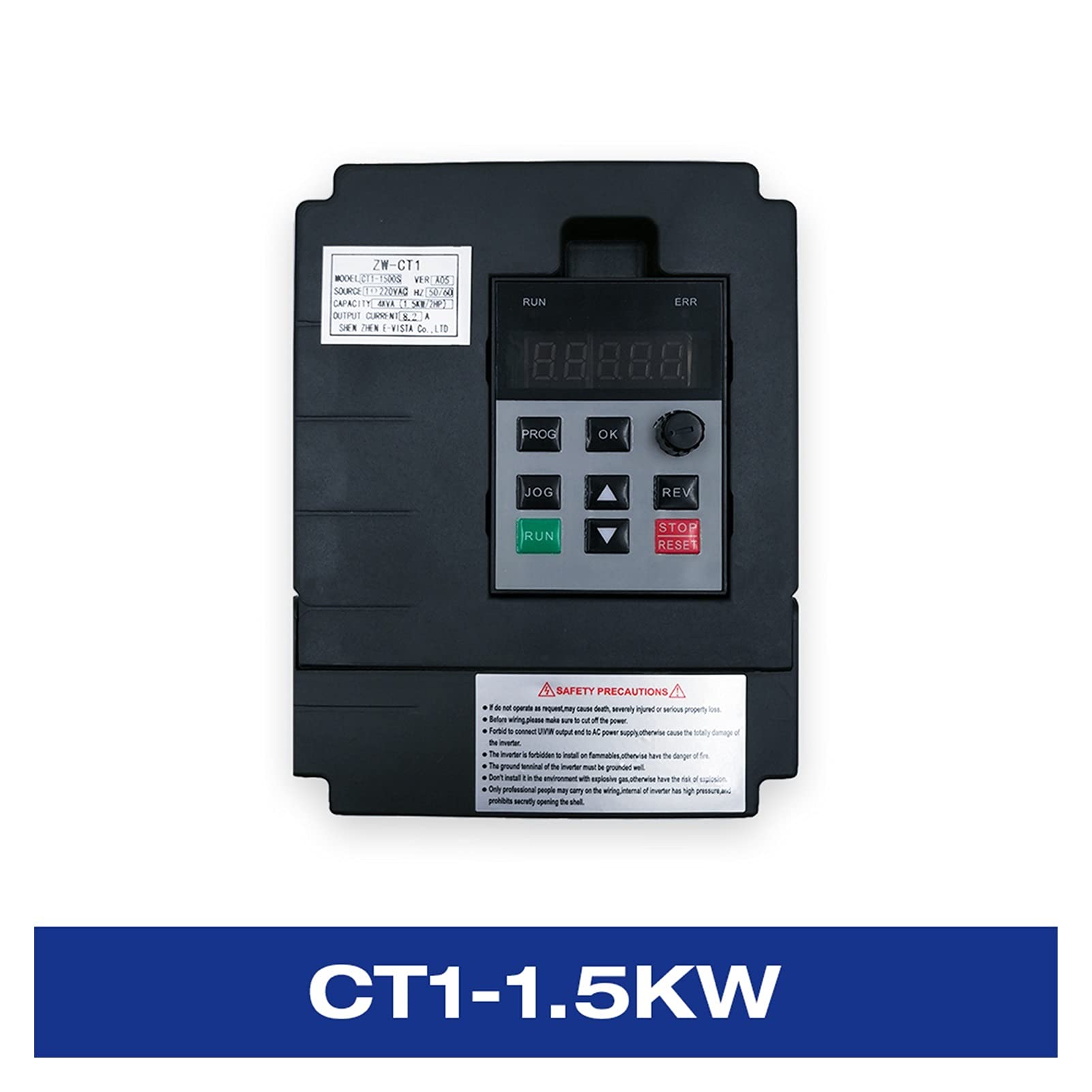 Entraînement à fréquence variable VFD Inverter 75 0W / 1.5KW / 2.2KW ZW-CT1 3P Convertisseur de sortie Convertisseur variable Inverter pour le contrôle de la vitesse du moteur de broche(2.2KW (black))