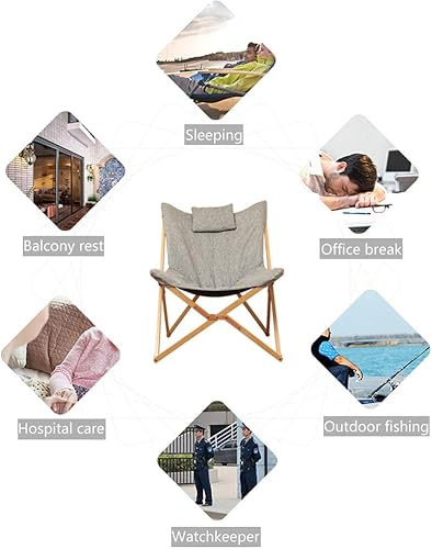 Miniatura 9 de Silla plegable de madera maciza para el almuerzo, silla reclinable portátil de haya con cómodo cojín (sin necesidad de instalar) (soporte de color