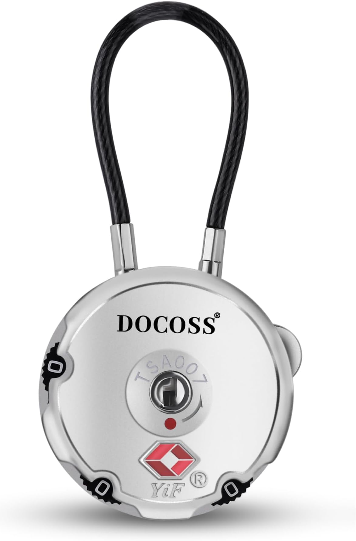 DOCOSS Metal TSA Locks USA International Number Lock for Bags,Luggage Password Combination Cable Locks -Pack of 2 (Black, Silver)