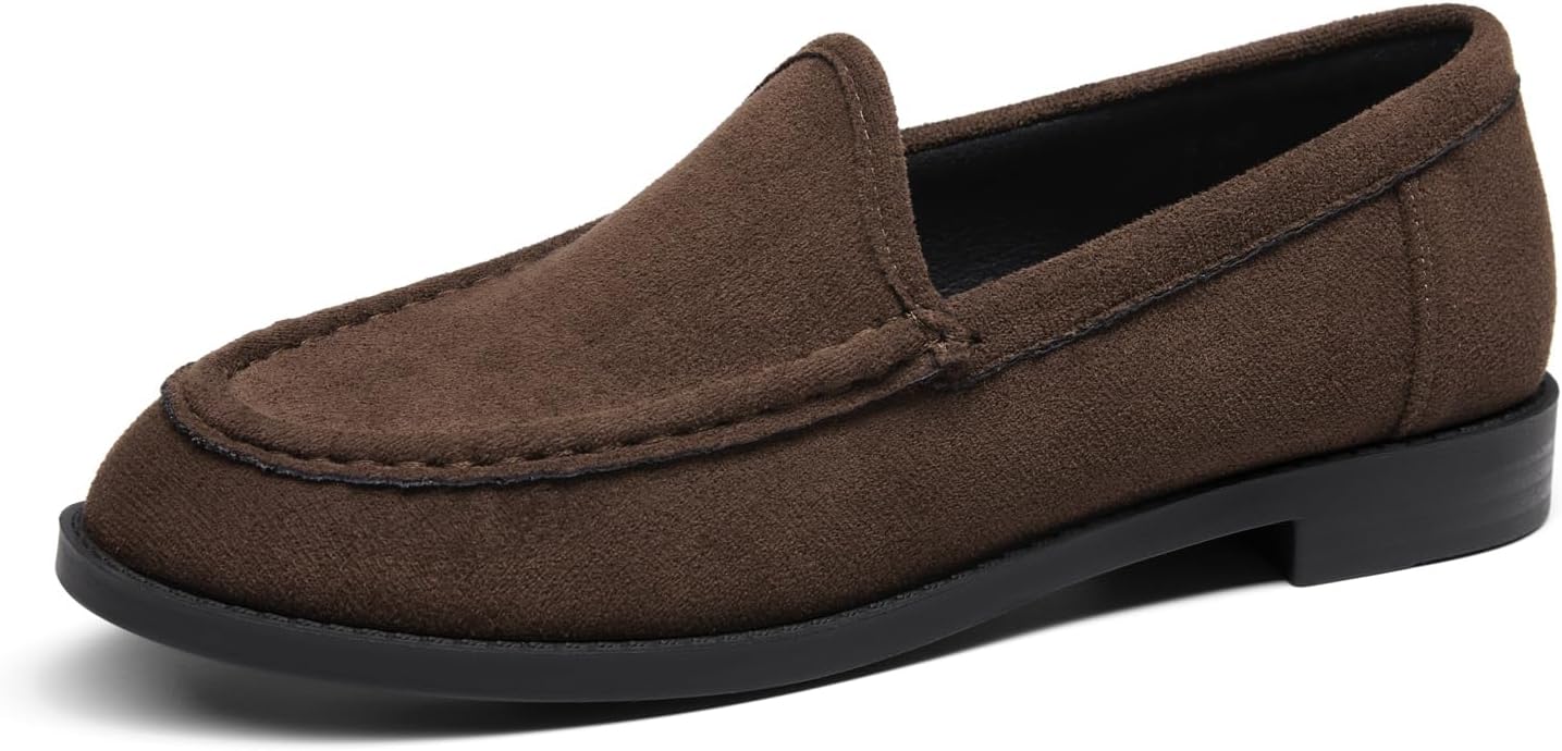 Coutgo Loafers for Women Slip On Flats Closed Toe Business Casual Shoes | Comfortable, Soft, Block Low Heel, Dressy Shoes, Non-Slip, Work, Office, Formal, Shopping