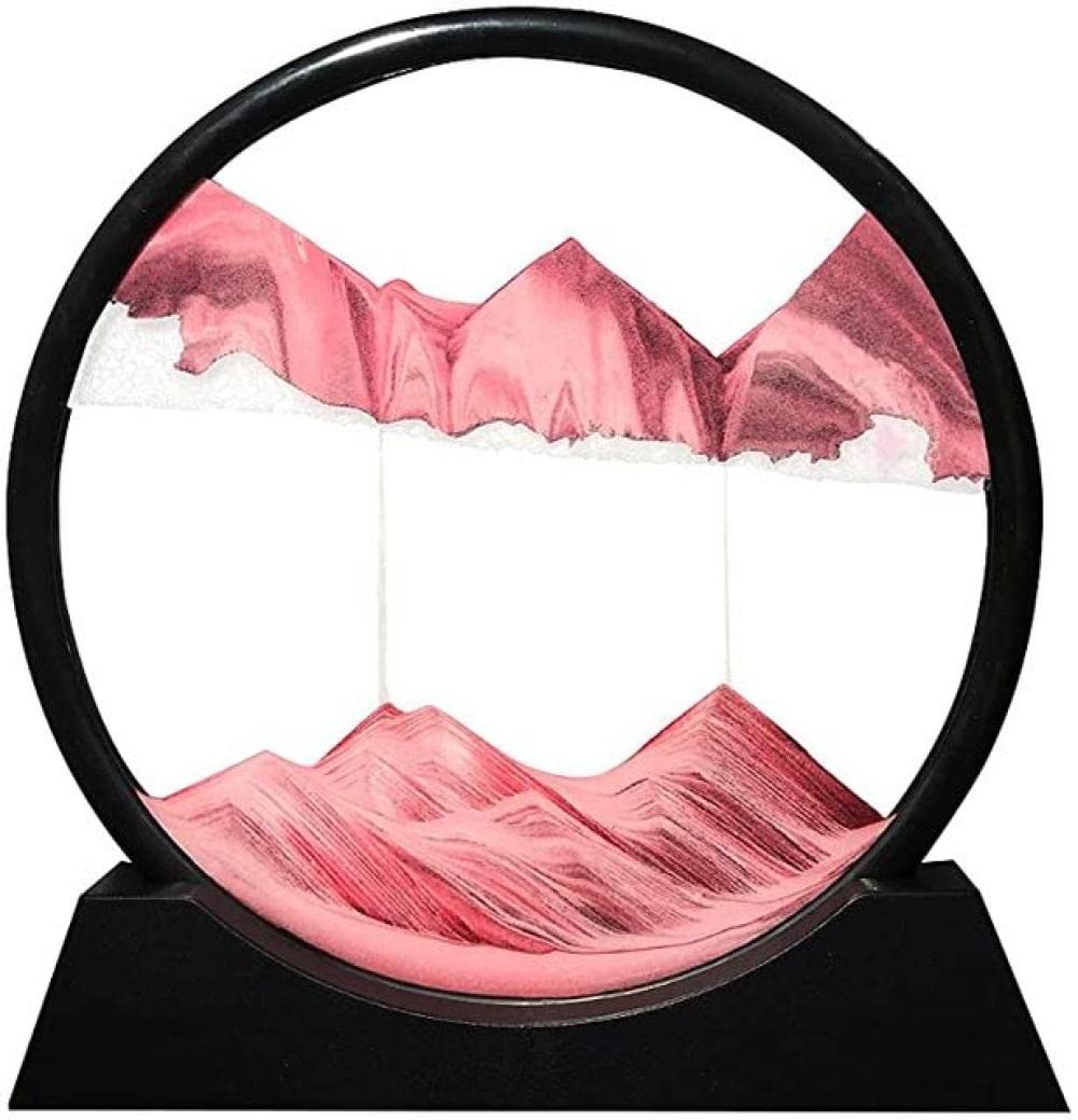 Peinture de sable dynamique 12" Youther anti-stress bureau sablier paysage marin rose 3D
