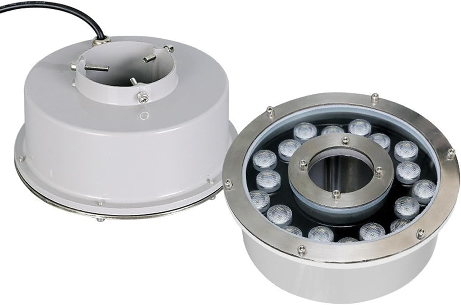 LED Underwater Fountain Lights, Submersible Pond Lights IP68 Waterproof Middle Hole LED Pool Lights for Swimming Pool, Garden, Hotel, Villa Landscape Lighting (Color : Green, Size : 9W-AC12V ( Color :