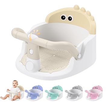 Baby Bath Seat for Babies 6 Months & Up Sitting Up with Suction Cups,Yellow
