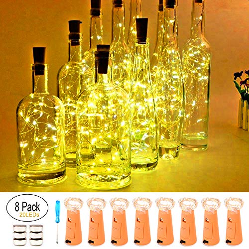 VOOKRY Wine Bottle Lights with Cork, 20 LED Battery Operated Fairy String Lights