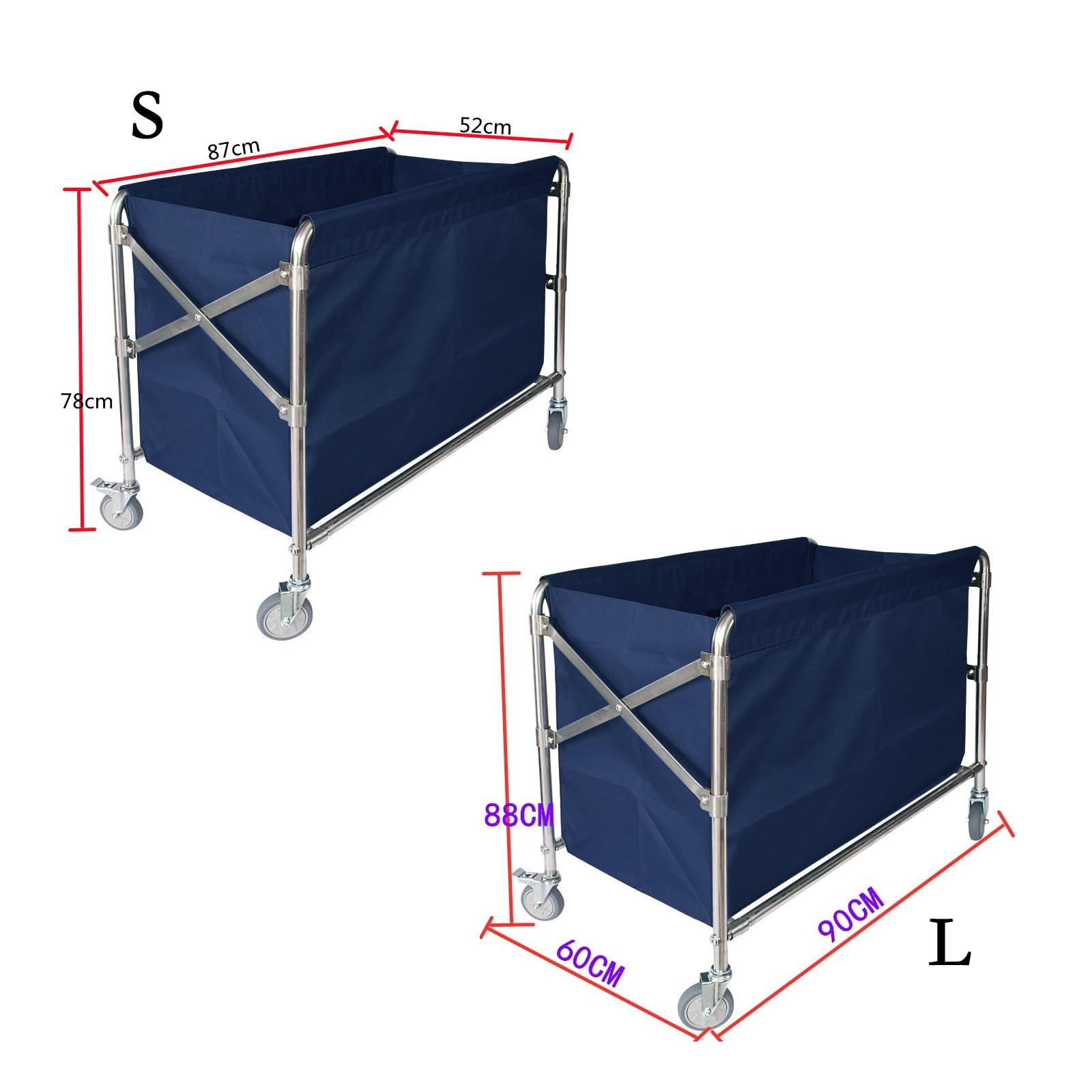 Carro de servicio de habitaciones para el servicio de limpieza Carro plegable for ropa de hotel, carro de recogida de ropa for habitación de huéspedes, carro de servicio, carro de limpieza, carro de l