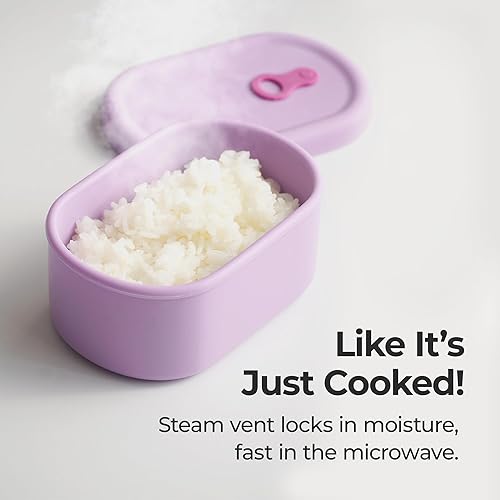 Miniatura 3 de Premium hecho en Corea contenedor de alimentos de silicona hermético con ventilación de vapor  sin BPA, a prueba de fugas, apto para microondas y