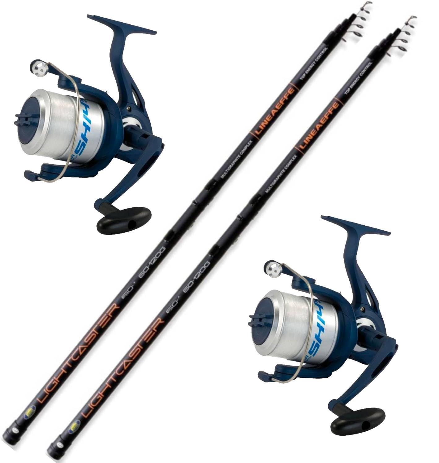 canna pesca fondo mare lago fiume trota carpa spigola orata kit mulinello + filo