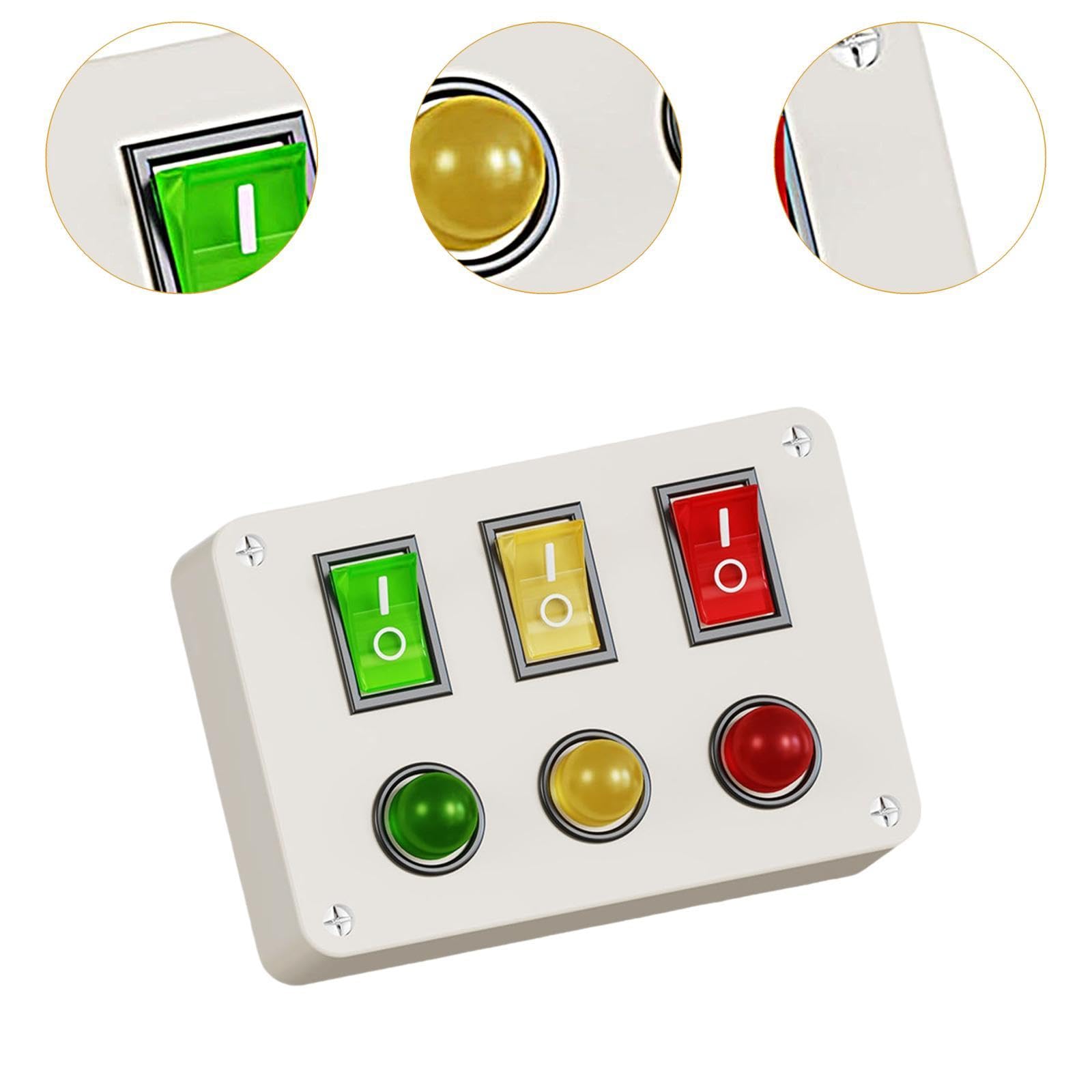 Accessoire pour tableau d'activités : interrupteur lumineux éducatif précoce, robuste et léger, accessoires d'apprentissage à faire soi-même, Bouton