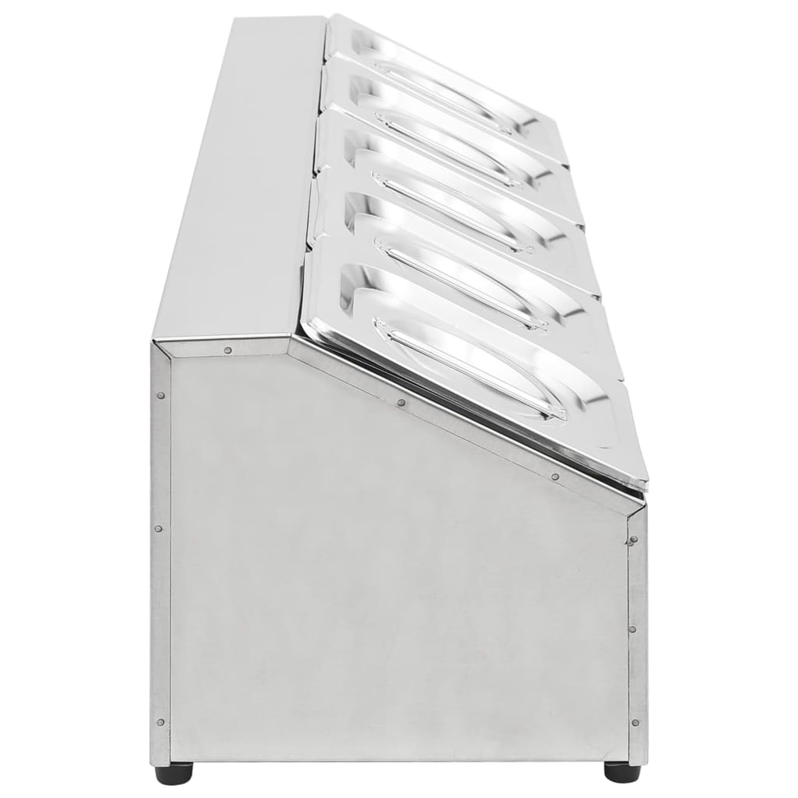 Homgoday Soporte de Bandejas Gastronorm Acero Inoxidable con 5 Contenedores GN 1/6 - Perfecto para Restaurantes y Cocinas