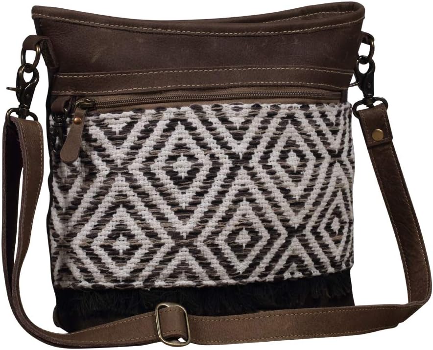 Myra Bag Aztec Purse for Women - Canvas Bag with Real Leather Detailing, Boho Handbags for Women, Cute Western Purse - Image 3