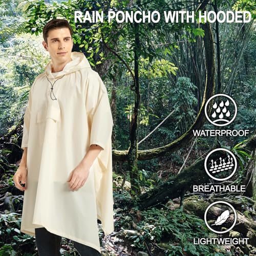 Image of salamra Hooded Rain Poncho Waterproof Raincoat Jacket for Men /Women /Adults with Pocket
