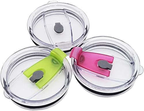 Miniatura 9 de ANIN - Paquete de 3 tapas para vasos de 20 onzas, resistente a salpicaduras, resistente a derrames y pajita, para Yeti Rambler Rtic Ozark Trail de