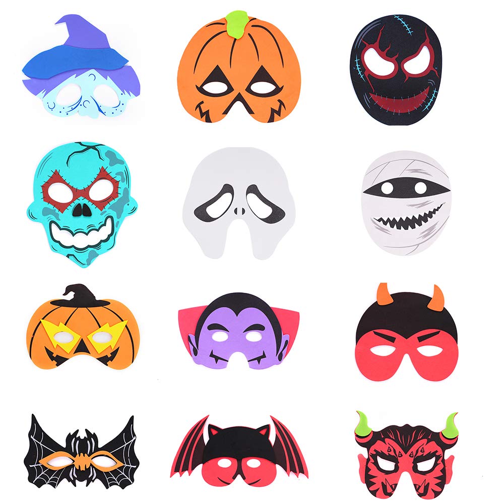 Buy DERAYEE 12 Pieces Halloween Foam Masks Eva Cartoon Masks for Kids
